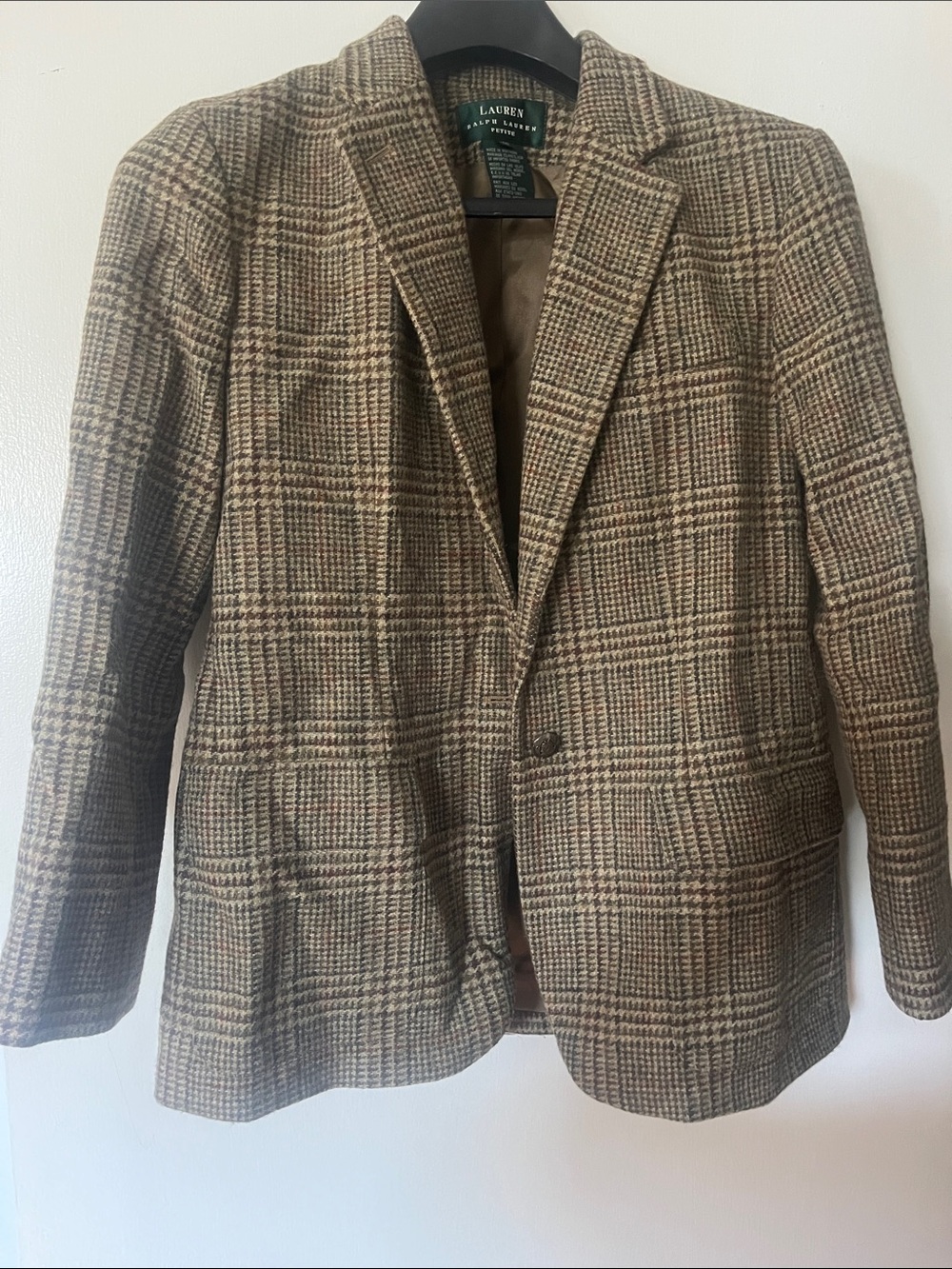 Lauren Ralph Lauren Brown Glen Plaid Sport Coat